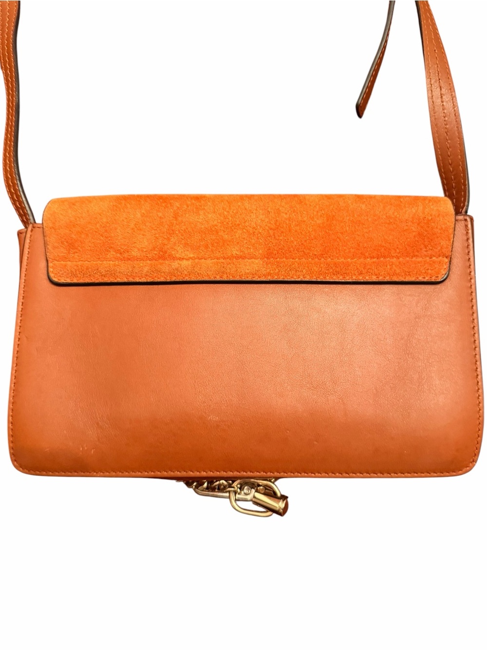 Chloe Suede & Leather Crossbody Bag in Orange-Brown - Picture 7 of 8
